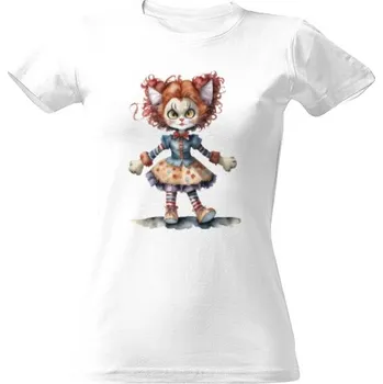 Dámské tričko Tričko s potiskem kočka raggedy ann dámské