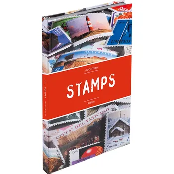 Obal pro sběratelský předmět Leuchtturm STAMPS zásobník na známky s černými listy Barva: Červená, Počet stran: 32 stran, Formát: A5
