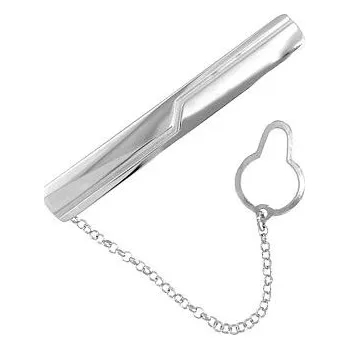 Spona na kravatu Stříbrná kravatová spona cikcak čára