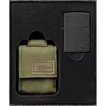 Zapalovač 30056 Sada taktické pouzdro + Zippo zapalovač 26075 Black Crackle™
