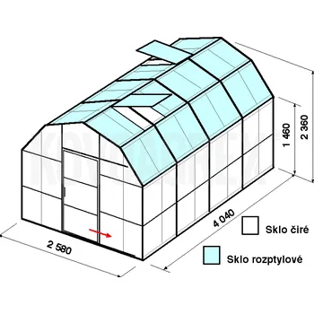 Skleník Skleník VEGA 2 - délka 4m - zasklení C - cena včetně montáže
