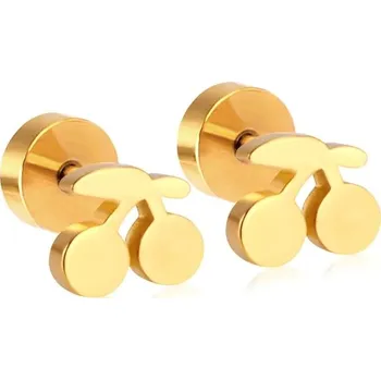 Náušnice Stylové elegantní náušnice z chirurgické oceli - třešňové zlato