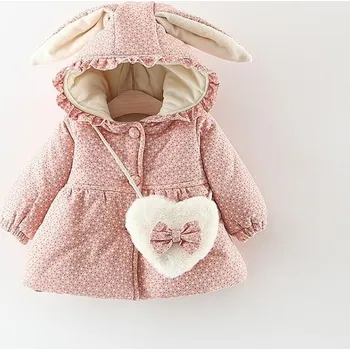 Kojenecká bunda Kojenecká bunda s kapucí a zaječími oušky Věk: 24M, Barva: Růžová