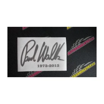 Samolepící dekorace SAMOLEPKA Paul Walker 003 podpis a datum (10 - červená) NA AUTO, NÁLEPKA, FÓLIE, POLEP, TUNING, VLASTNÍ TEXT, TISK, AUTOSAMOLEPKY.cz, POLEPY, OBRÁZEK, LOGO, SAMOLEPKY
