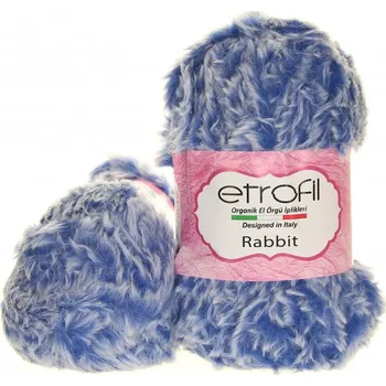 Příze Etrofil Rabbit 75301 Modrý melír (Plyšová příze Rabbit modrý melír 75301)