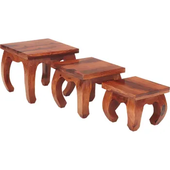 Komoda AV interiery Sada stolků KALI OS, indický nábytek Odstín palisandru: super natural