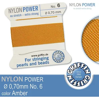 Nit NYLON Power velmi pevná nit GRIFFIN síla nitě 0,70mm barva Amber