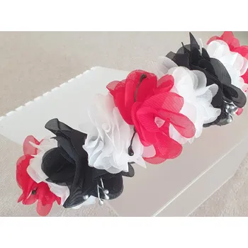 Čelenka Čelenka - věneček (černá/bílá/červená) (Maková panenka)