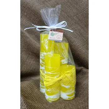 Svíčka Svíčky - adventní čtveřice - kulaté Barva: Žlutá