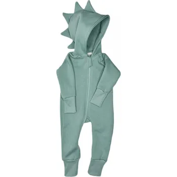 Kojenecký overall Mimilove Dětský zateplený overal DINO 0-6m. Aqua