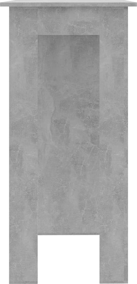 foto Barový stolek Barový stůl s úložným regálem dřevotříska 809462 102 x 50 x 103,5 cm betonově šedý