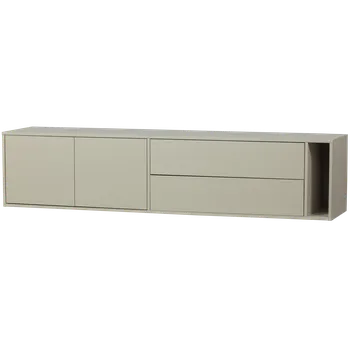 Televizní stolek VTWONEN Dřevěný TV stolek SETTLE DOWN béžový