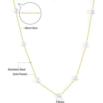 Náhrdelník Dámský náhrdelník s přívěskem - perlové zlato