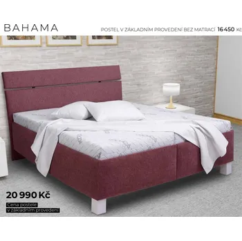 Postel Čalouněná postel BAHAMA 160 nebo 180x200 cm, český výrobek