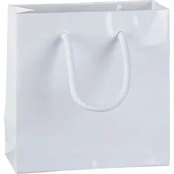 Dárková taška Papírová taška MODEL 2 bílá 14x7x14cm 1ks