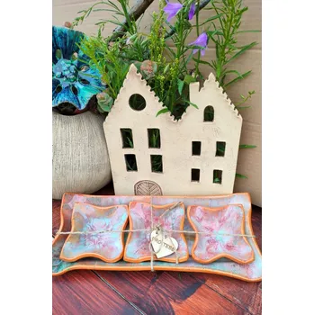 Keramická sada misek - Provence 3+1 žíhaná Barva: Červená