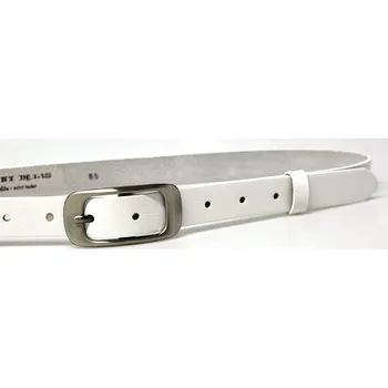 Módní doplněk PENNY BELTS Kožený opasek 173-00 bílý - 110 cm