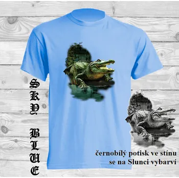 panske-bavlnene_tricko_uv_potisk_aligator Barva: Sky blue - nebesky modrá, velikost: 5XL