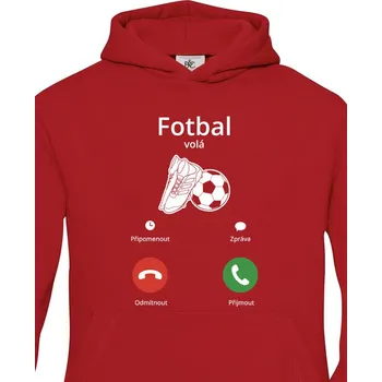 Chlapecká mikina Dětská mikina Fotbal volá, Barva Červená, Velikost 98-104, Canvas Dětská mikina Bezvatriko.cz 2147