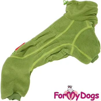 Obleček pro psa FOR MY DOGS Flísový overal GREEN FLEECE, zelený Velikost: 12/S
