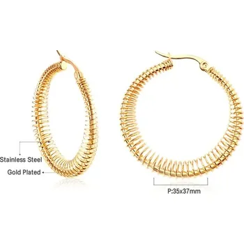 Náušnice Náušnice z nerezové oceli ve zlatém odstínu - 258G