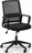 Low kancelářská židle z látky a síťoviny, černá