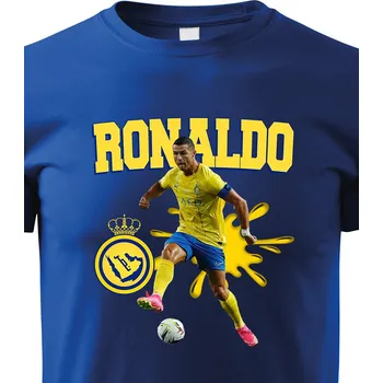 Chlapecké tričko Dětské tričko Cristiano Ronaldo - Al Nassr, Barva Modrá, Velikost 158 cm/12 roků, Canvas Dětské tričko Bezvatriko.cz 2241