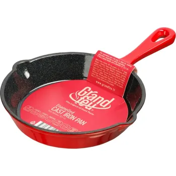 Pánev Grand feu Červená smaltovaná litinová pánev 15,5cm Grand feu