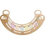iMex Toys Montessori dřevěná houpačka pastelová 85cm