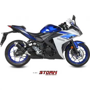 Výfuk pro motocykl Koncovka výfuku STORM GP 74.Y.048.LXSB Černá ocel Yamaha YZF 125