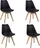 Jídelní židle Bali 4 ks, černá/bukové dřevo