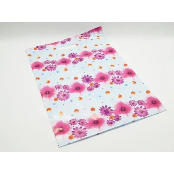 Dárková taška Lika Taška PE oboustranná Lika Červené květy 345x500 s průhm. 8294