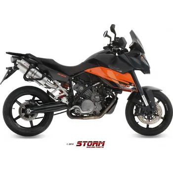 Výfuk pro motocykl 2 koncovky výfuku STORM OVAL 74.KT.013.LX1 Nerez KTM 990 Supermo