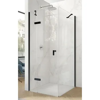 Hüppe Astra Dveře křídlové levé, 75 cm, černý profil/čiré sklo PX0001.123.322