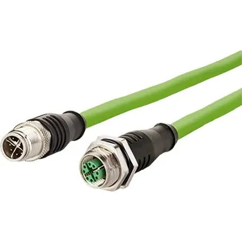 Síťový kabel METZ CONNECT Kabel M12 8pin (M) kód X - M12 8pin (F) kód X, 1m (142M2X12010) - 21.16.8830