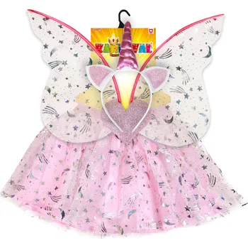 Karnevalový kostým Rappa Dětský kostým TUTU sukně jednorožec s čelenkou a křídly 3-7 let