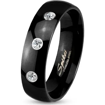 Šperk Šperky4U Černý ocelový prsten šíře 6 mm - velikost 65 - OPR1299-6-Zr3-65