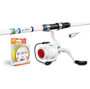 Rybářský prut Delphin Dětský Set YUPIE Prut 2,4 m 40 g + Naviják 3T + Vlasec 0,22 mm