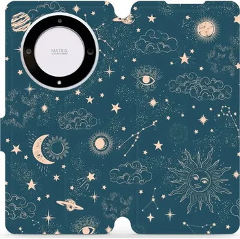 Pouzdro na mobilní telefon Flipové pouzdro Mobiwear - Honor Magic5 Lite 5G - VP14S Magický vesmír (Knížkové flip pouzdro, obal, kryt na mobil Honor Magic5 Lite 5G - VP14S Magický vesmír, materiál Umělá kůže + TPU - ochrana 360°, stojánek, silikonová vanička, magnetické zavírání)