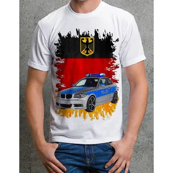 Pánské tričko tričko policie Německo 134 (POLICIE tričko s policejním autem)