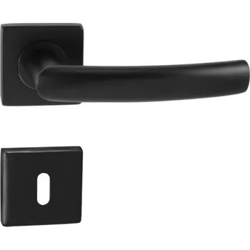 Dveřní kování In-Design Dveřní klika Esso hranatá rozeta černá Provedení kliky: bez rozety