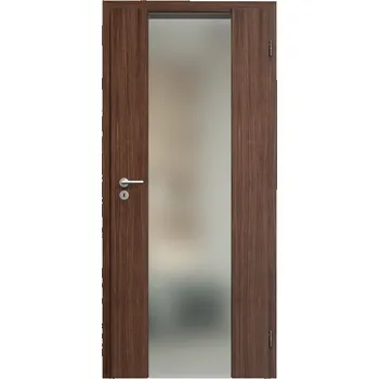 Interiérové dveře SAPELI HARMONIE KOMFORT M40 - DÝHA - OTOČNÉ DVEŘE VČ. ZÁRUBNĚ - ořech americký Průchozí šířka (cm): 80, Průchozí výška (cm): 197, Typ skla: Satináto bílé