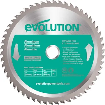 Řezný kotouč EVOLUTION POWER TOOLS Pilový kotouč EVOLUTION 230 mm - hliník EV023080