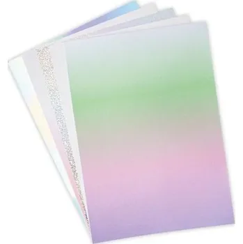 Umělecký papír Sizzix Třpytivý papír sada A4 - duhové odstíny 230-280g/m2 (50ks)