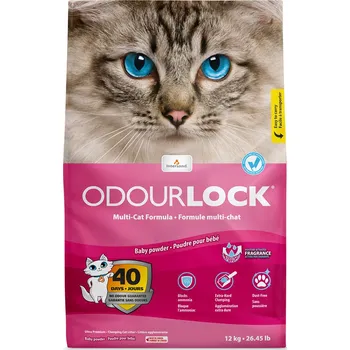 Podestýlka pro kočku 2x12kg ODOURLOCK stelivo s vůní dětského pudru