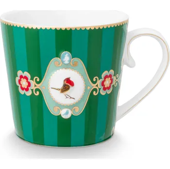 Pip Studio hrnek Love Birds s proužky zelený , 250 ml