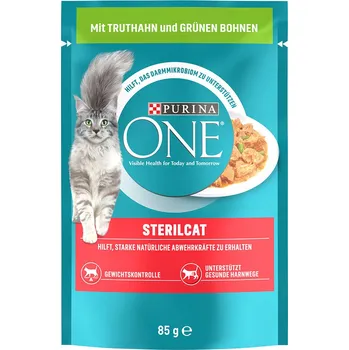 52x85g PURINA ONE SterilCat - s krůtím a zelenými fazolkami