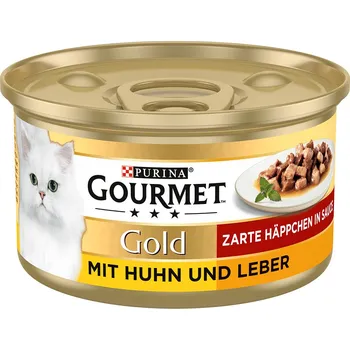 Pro kočku 48x85g Gourmet Gold jemné kousky - kuře & játra