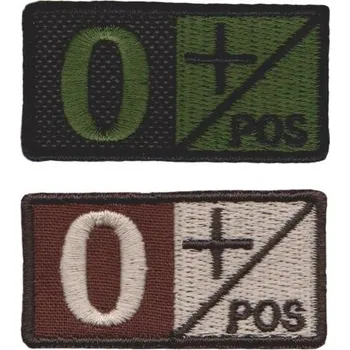 Nášivka NAVYS Označení krevní skupiny 0+ velcro suchý zip Barva: oliv B-63