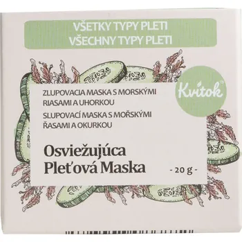 Pleťový peeling KVITOK Slupovací maska s okurkou Osvěžující 20 g